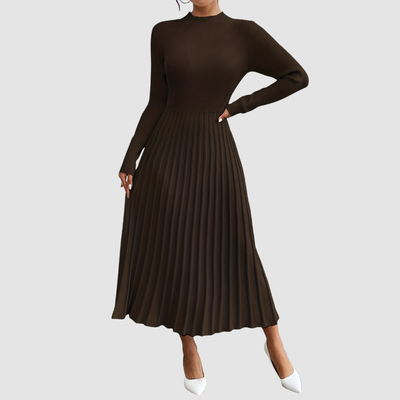 Evelyn Grace | High-Neck Long-Sleeve Maxi Dress