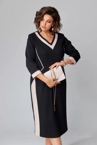 Fenna Grace | Elegant V-Neck Midi Dress