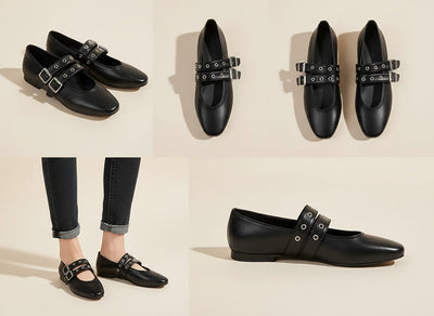 Ivy | Double Buckle Flats