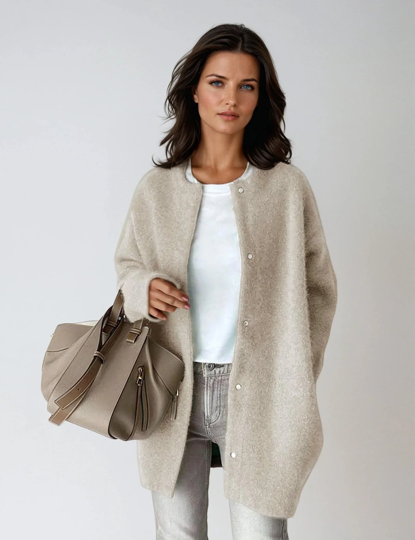 Sofia | Wool and Button Fastening