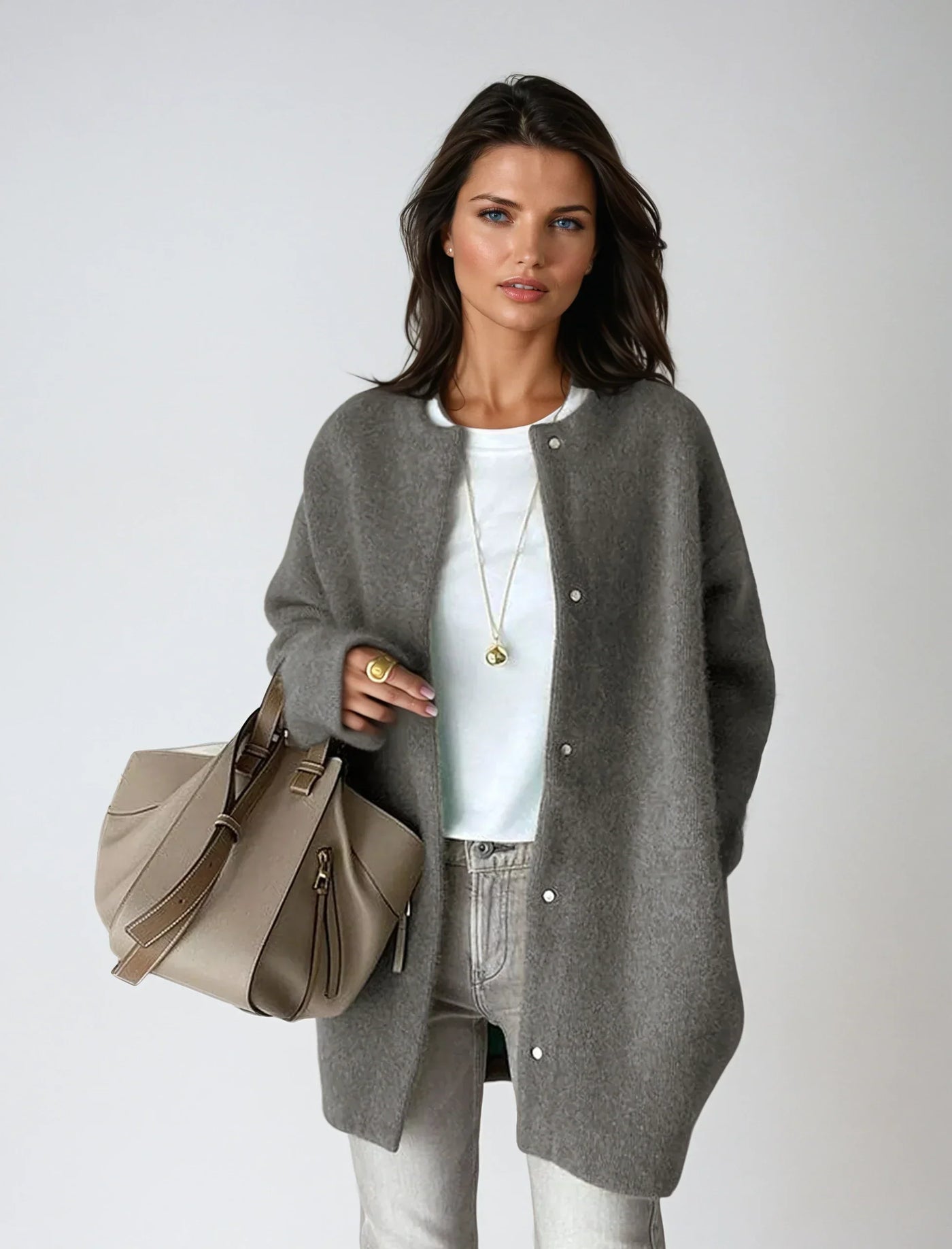 Sofia | Wool and Button Fastening