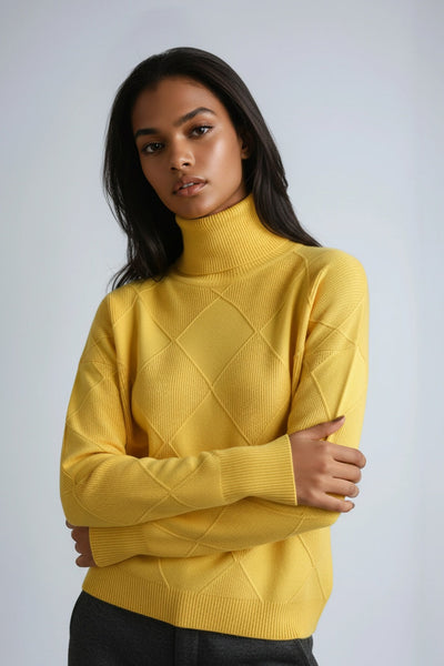 Sky | Turtleneck Sweater with Diamond Pattern