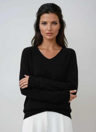 Elaira | Sweater with V-Neck and Long Sleeves
