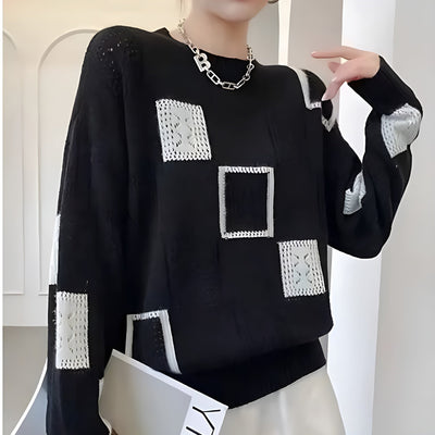 Britt | Geometric Patch Knit Sweater