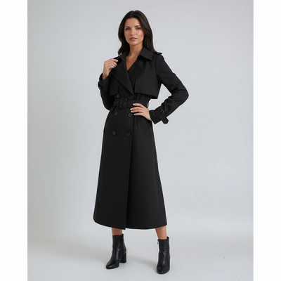 Long Trench Coat for Women | Coat with Belt